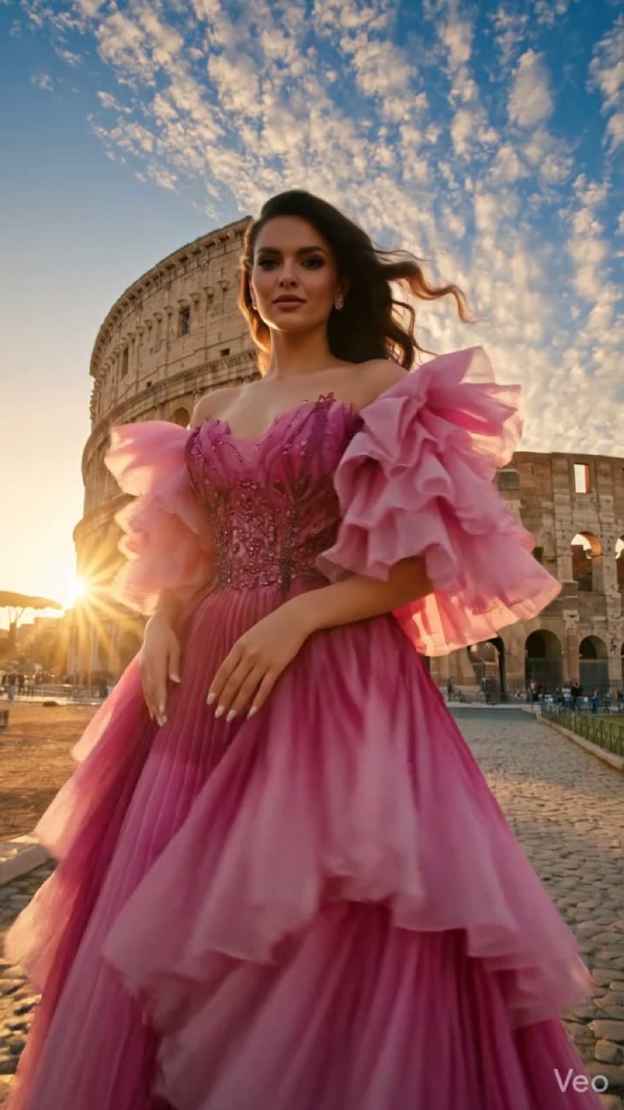 A short motion piece of the same gown moving in the wind