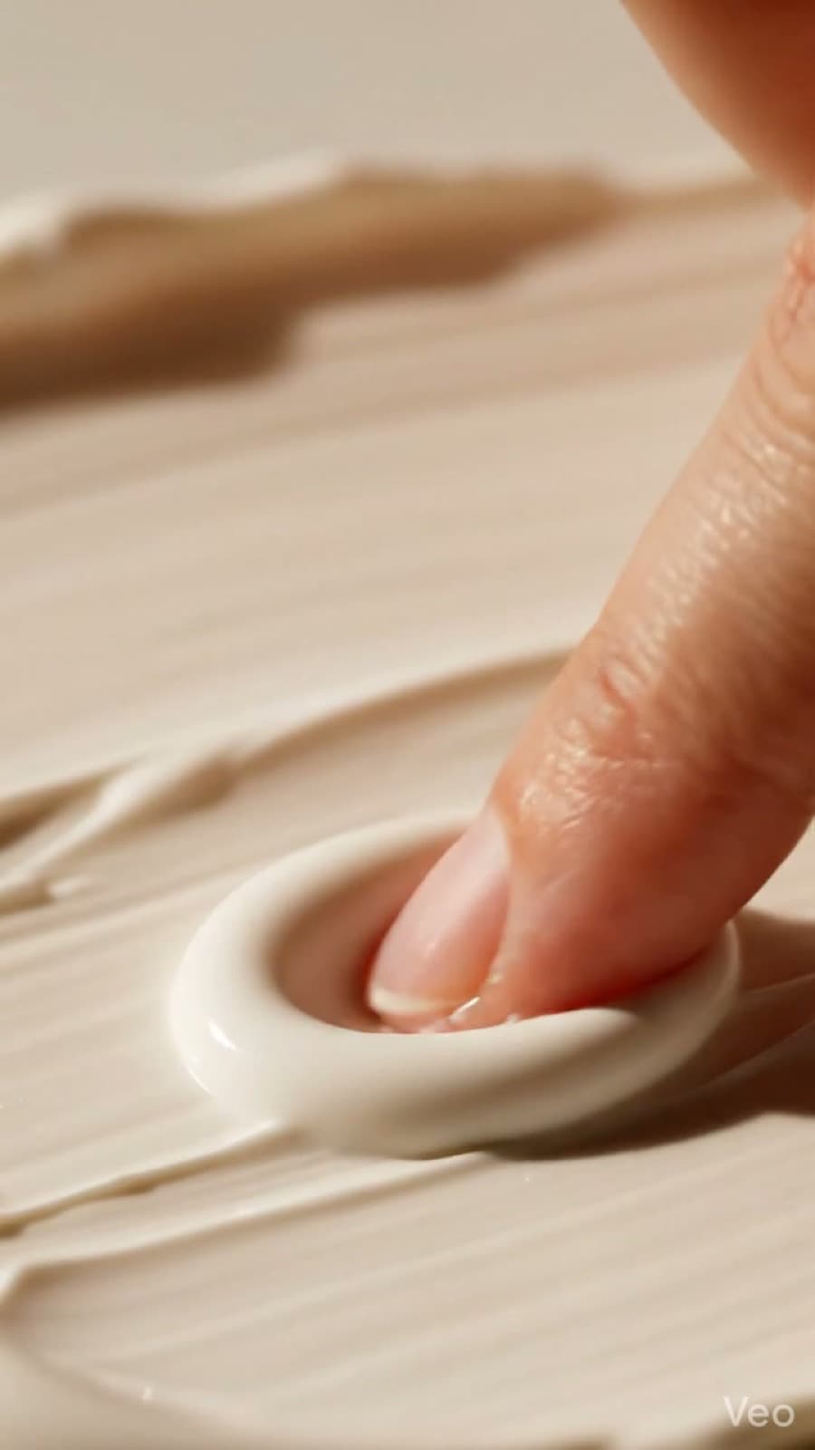 A motion piece of the same product with moving light and cream texture
