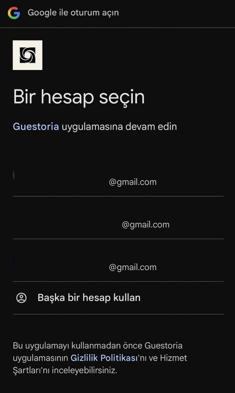 Signing in with a Google account