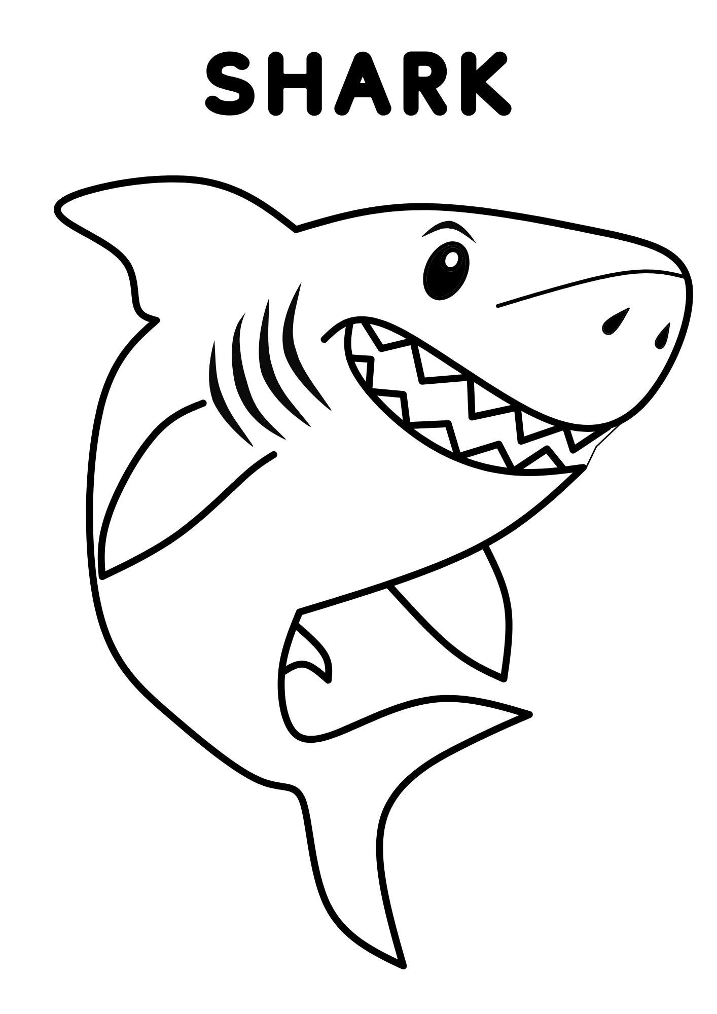 A shark coloring page
