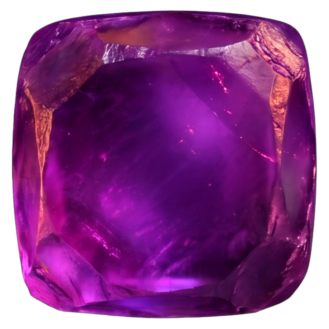 The Amethyst mineral, a purple stone block