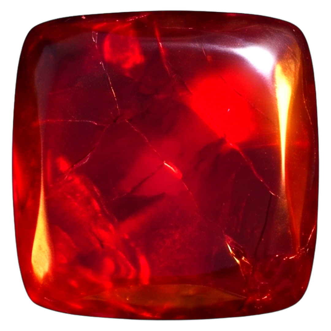 The Ruby mineral, a red stone block
