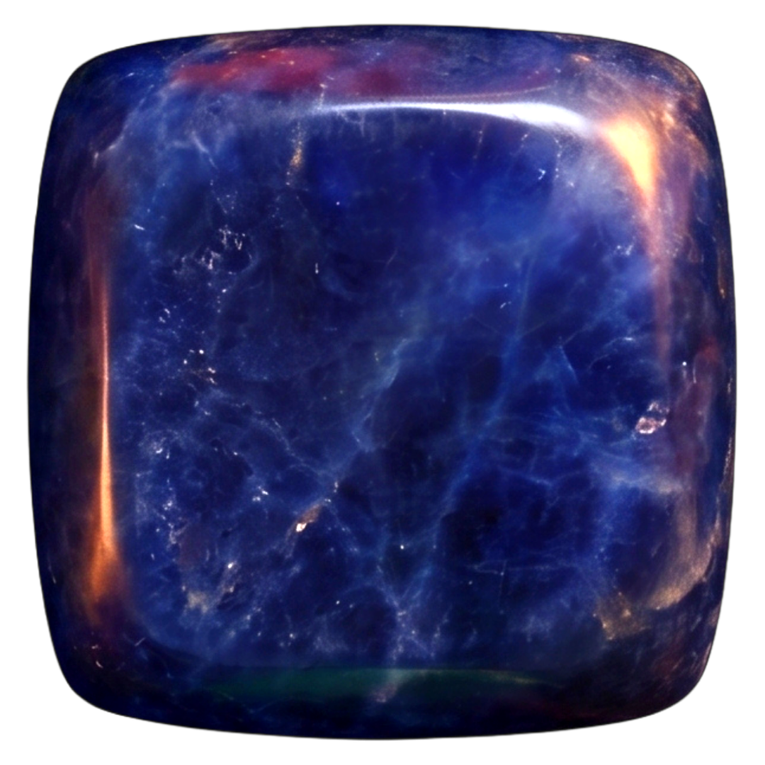 The Sapphire mineral, a dark blue stone block